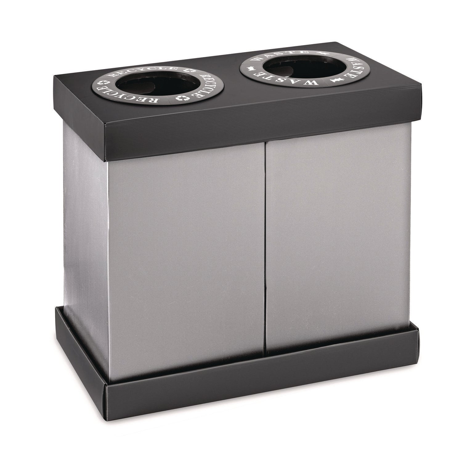 alpine-industries-28-gal-indoor-trash-can-and-recycling-bin-corrugated-polypropylene-gray-2-bin-alhalp47102blk_1